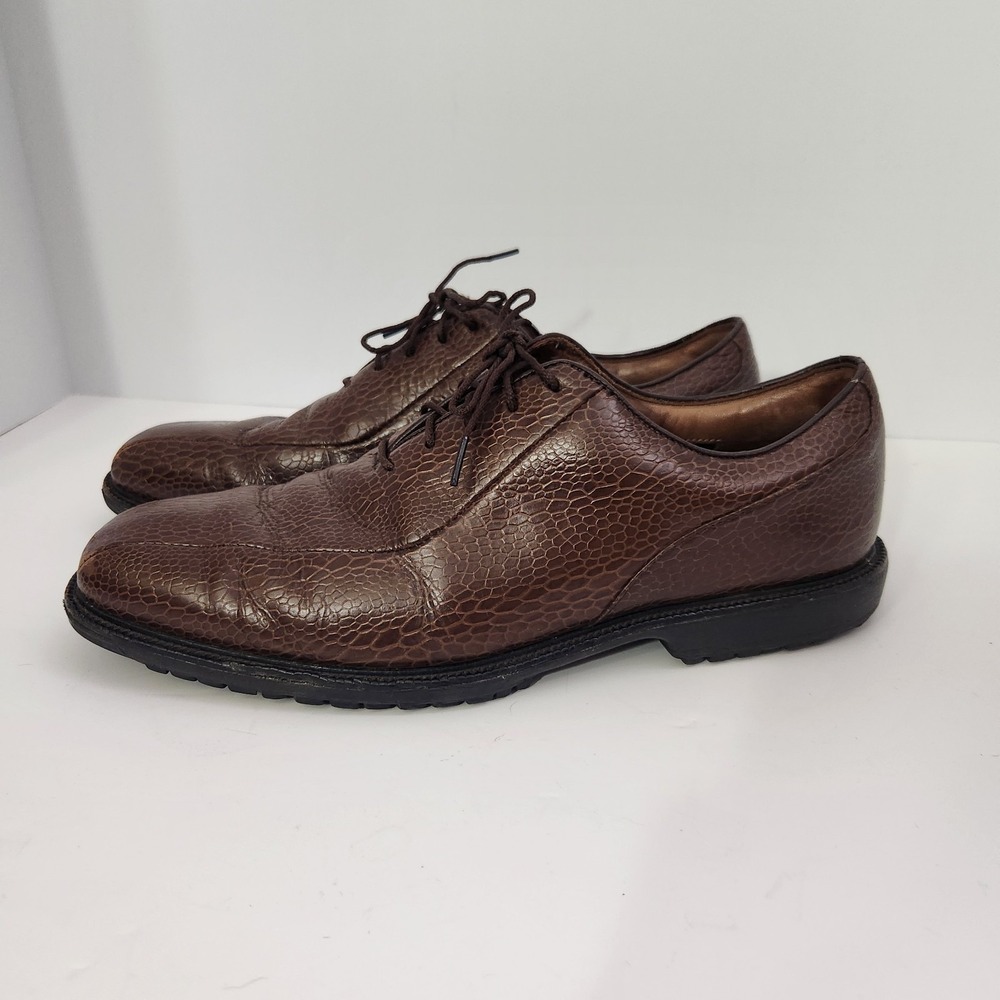 Footjoy Icon Leather Golf Shoe Lace Up Oxford Men 10.5 M Brown Snake spikeless - Picture 7 of 14
